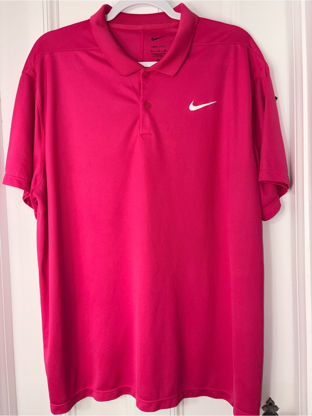 Nike Men’s Polo Dri-Fit Golf Active Shirt - Hot Pink with White Swoosh XL